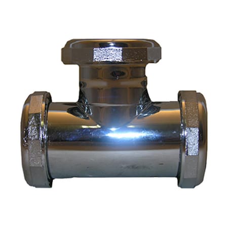 Larsen Supply Co 03-4011 1.5 in. Chrome Finished Brass Tube Slip Tee 662054